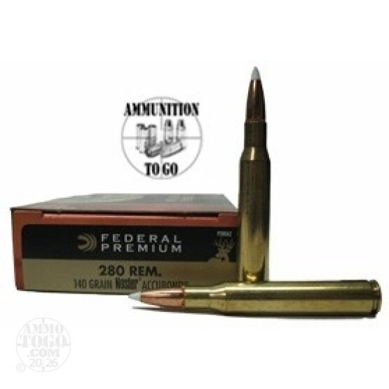 20rds - 280 Rem Federal Vital-Shok 140gr Nosler AccuBond Ammo